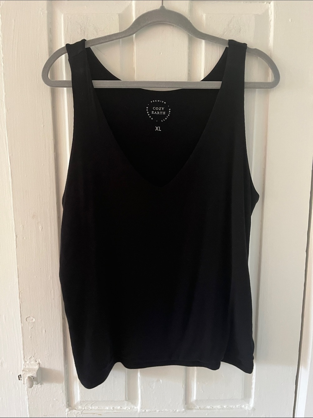 Cozy Earth Ribbed Black Tank Top Sz XL